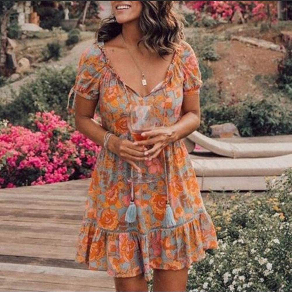 Marigold Floral Print Dress